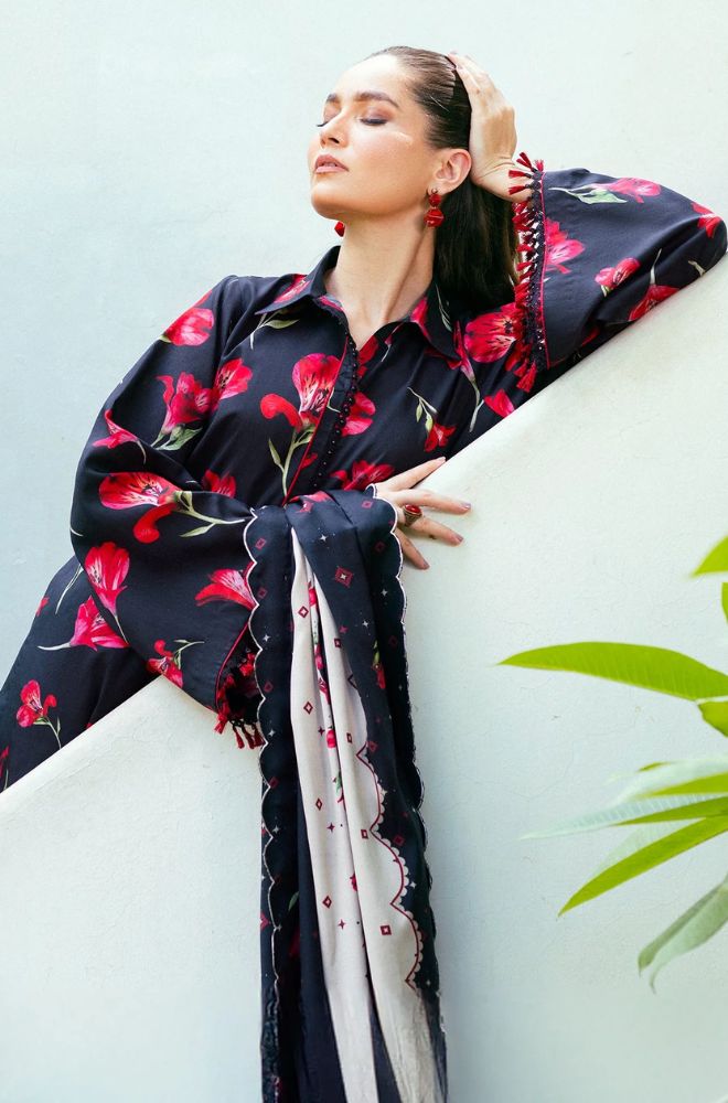 Baroque - 3PC Khaddar Digital Printed Shirt with Khaddar Printed Shawl (Unstitched) - RF1411