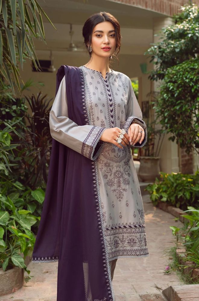 Jazmin - 3PC Lawn Embroidered Shirt with Chiffon Embroidered Dupatta and Trousers - RF0720