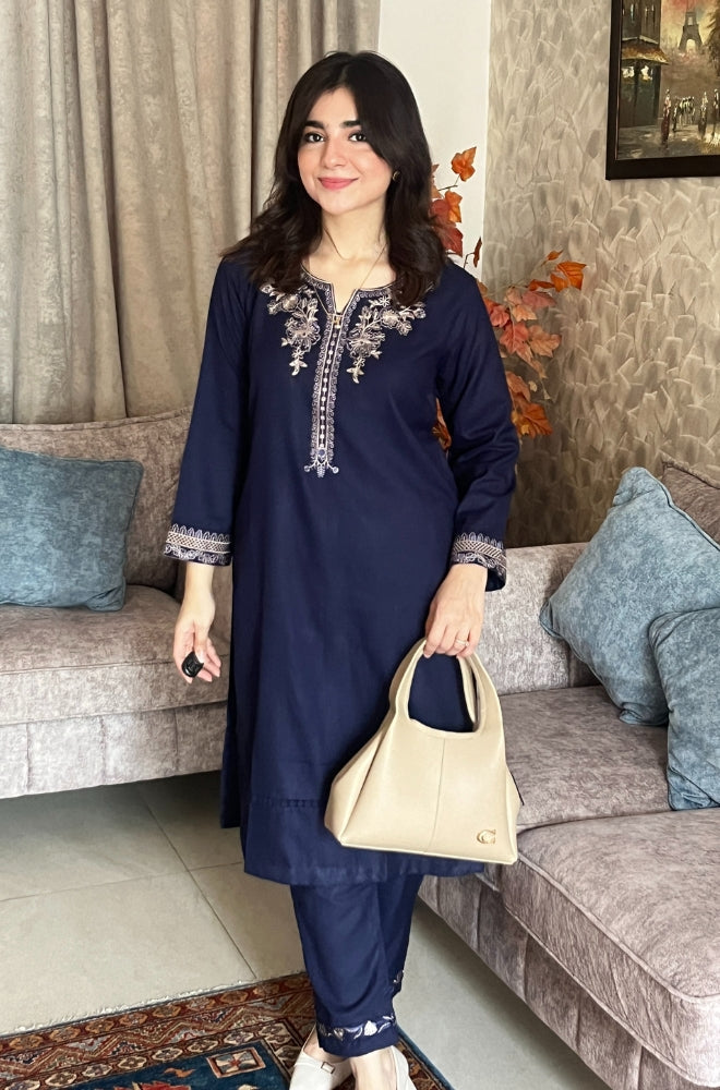 Shabnam - Stitched 2PC Dhanak Embroidered - RP0003 Royal Pret