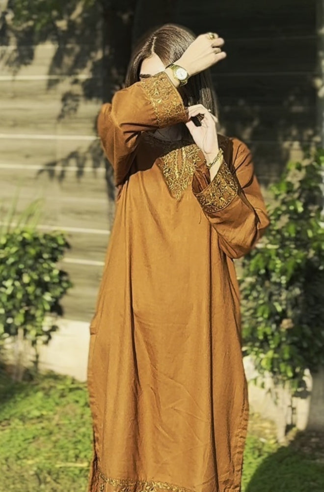 Zarqa - Stitched 2PC Dhanak Embroidered - RP0005 Royal Pret