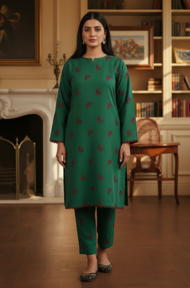 Heer - Stitched 2PC Dhanak Embroidered - RP0006 Royal Pret