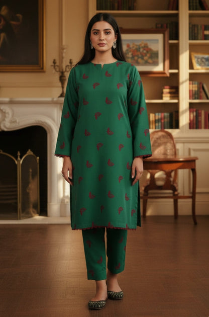 Heer - Stitched 2PC Dhanak Embroidered - RP0006 Royal Pret