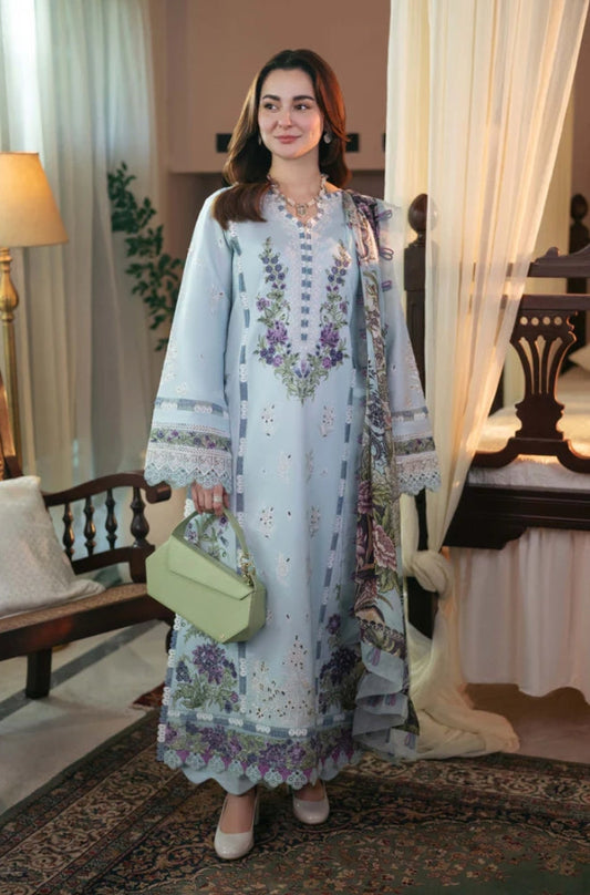 Jade - 3PC Lawn Embroidered Shirt with Printed Chiffon Dupatta (Unstitched) - RF1319