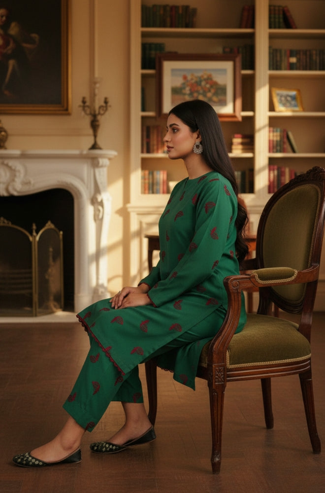 Heer - Stitched 2PC Dhanak Embroidered - RP0006 Royal Pret