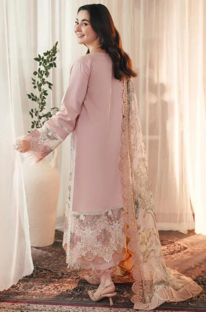Jade - 3PC Lawn Embroidered Shirt with Printed Chiffon Dupatta (Unstitched) - RF1320 Royal Pret