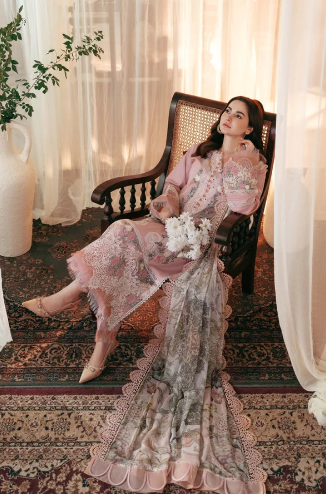 Jade - 3PC Lawn Embroidered Shirt with Printed Chiffon Dupatta (Unstitched) - RF1320