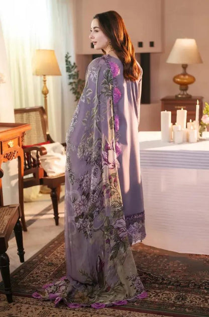 Jade - 3PC Lawn Embroidered Shirt with Printed Chiffon Dupatta (Unstitched) - RF1321 Royal Pret
