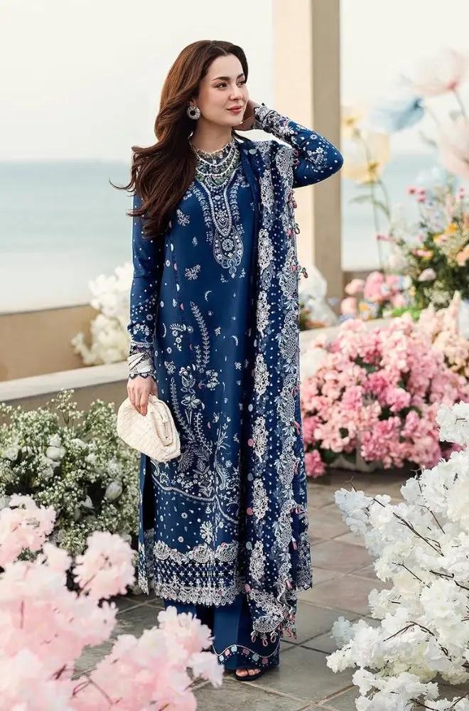 3PC Lawn Embroidered Shirt with Embroidered Chiffon Dupatta (Unstitched) - RF1305 royalpret