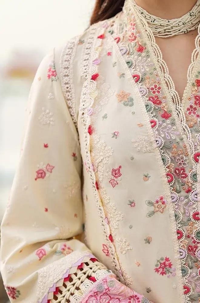 3PC Lawn Embroidered Shirt with Embroidered Khadi Net Dupatta (Unstitched) - RF1307 royalpret