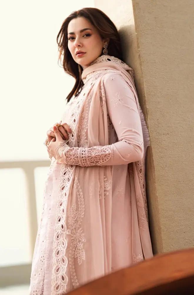 3PC Lawn Embroidered Shirt with Embroidered Slub Net Dupatta (Unstitched) - RF1306 royalpret