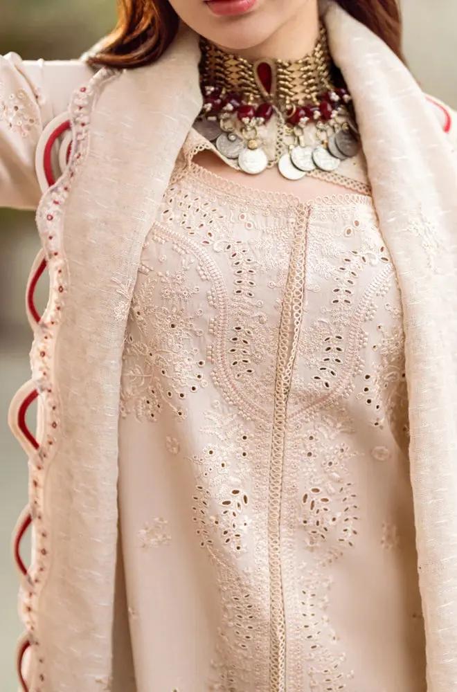 3PC Lawn Embroidered Shirt with Embroidered Slub Net Dupatta (Unstitched) - RF1327 Royal Pret