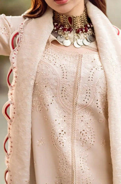 3PC Lawn Embroidered Shirt with Embroidered Slub Net Dupatta (Unstitched) - RF1327 Royal Pret