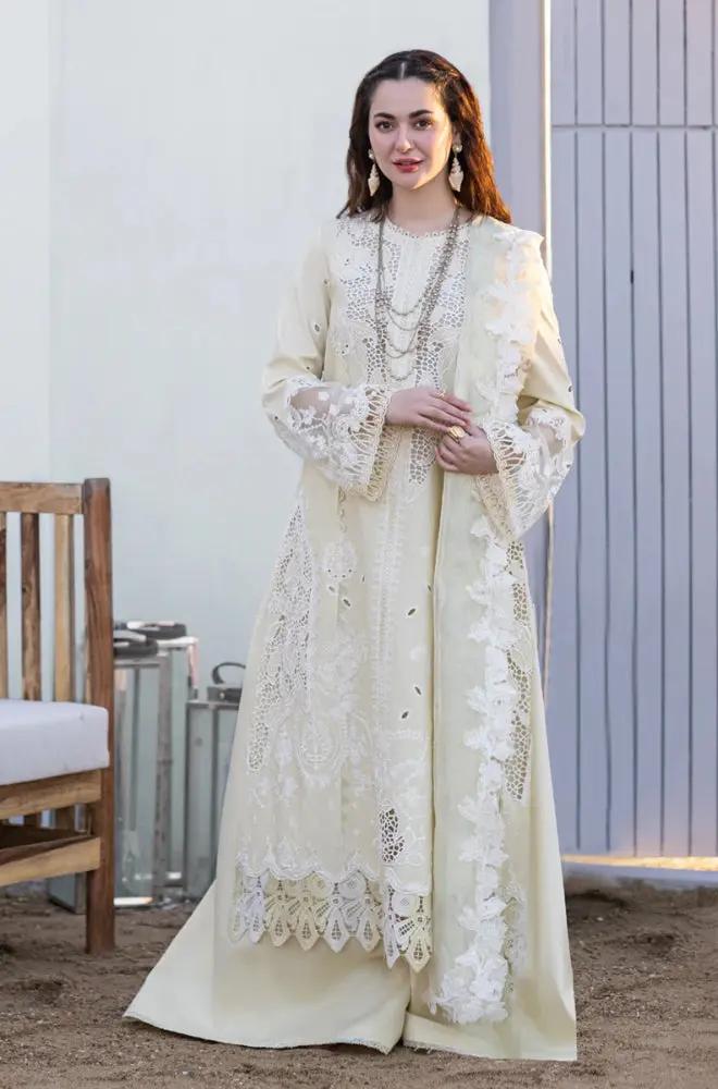 3PC Lawn Embroidered Shirt with Printed and Embroidered Khadi Net Dupatta (Unstitched)- RF1041 royalpret