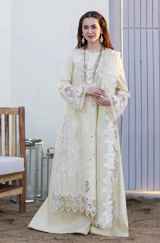 3PC Lawn Embroidered Shirt with Printed and Embroidered Khadi Net Dupatta (Unstitched)- RF1041 royalpret
