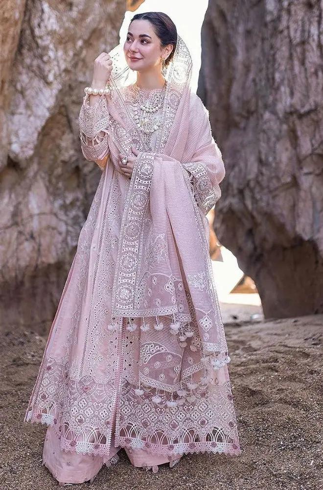 3PC Unstitched Lawn Heavy Embroidered Shirt with Embroidered Khaddi Net Dupatta - RF1037 royalpret