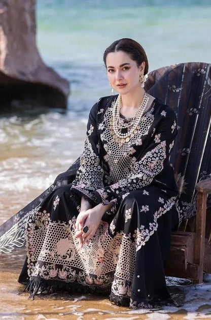 3PC Unstitched Lawn Heavy Embroidered Shirt with Print Embroidered Slub Net Dupatta - RF1036 royalpret