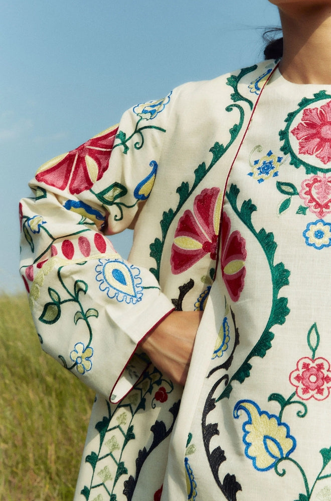 Zara Shah Jahan - 3PC Unstitched Dhanak Embroidered Shirt and Trouser with Printed Shawl - RF1269