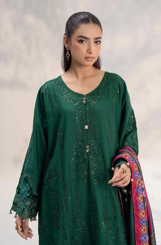 Maria B - 3PC Unstitched Lawn Sequence Embroidered Shirt with Chiffon Dupatta - RF1278 Royal Pret