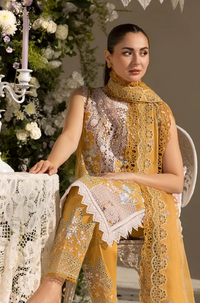 Sobia Nazir - 3PC Lawn Embroidered Shirt with Embroidered Chiffon Dupatta (Unstitched) - RF1346