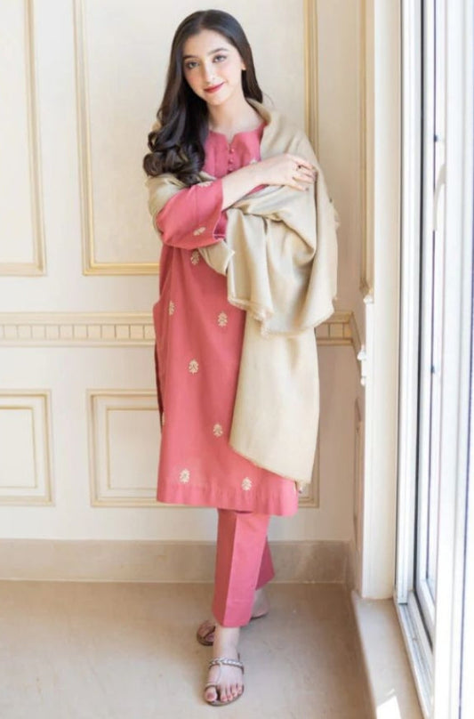 Aisling - 3PC Unstitched Dhanak Embroidered Shirt with Dhanak Dupatta and Trouser - RF1154