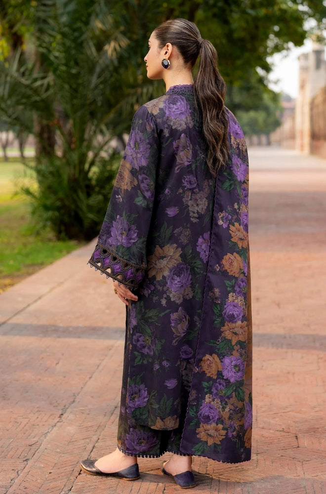 Baroque - 3PC Unstitched Printed Karandi Shirt with Printed Karandi Dupatta and Trouser - RF1246