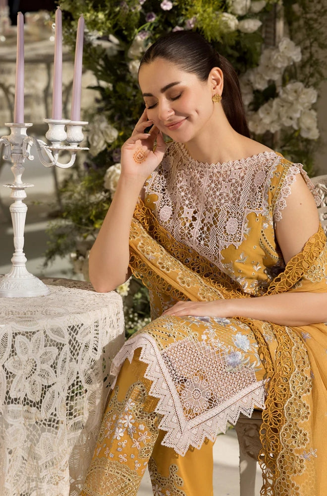 Sobia Nazir - 3PC Lawn Embroidered Shirt with Embroidered Chiffon Dupatta (Unstitched) - RF1346
