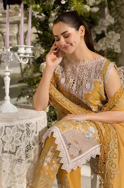 Sobia Nazir - 3PC Lawn Embroidered Shirt with Embroidered Chiffon Dupatta (Unstitched) - RF1346 Royal Pret