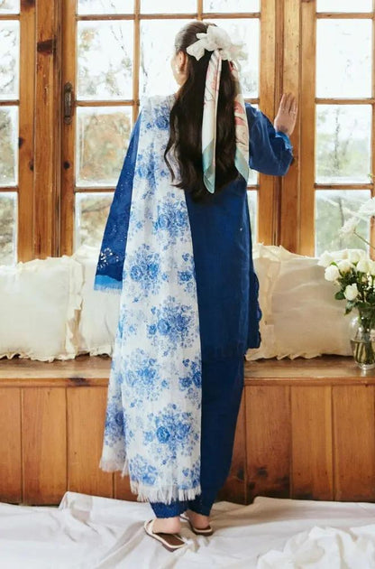 Zara Shah Jahan - 3PC Unstitched Lawn Embroidered Shirt with Printed Slub Net Dupatta - RF1091 royalpret