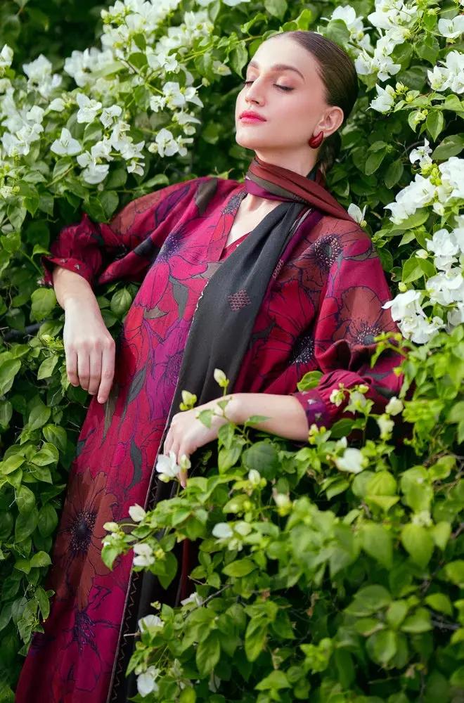 Baroque - 3PC Unstitched Printed Khaddar Shirt with Printed Khaddar Dupatta and Trouser - RF1270 Royal Pret