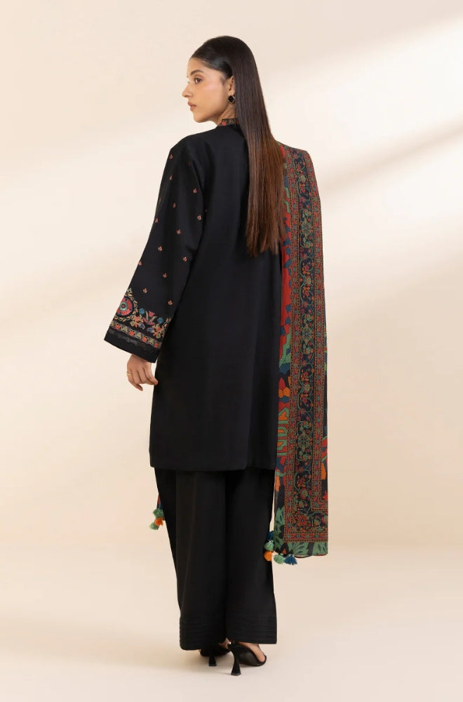 Sapphire - 3PC Unstitched Khaddar Embroidered Front with Digital Printed Dupatta and Trouser - RF1276