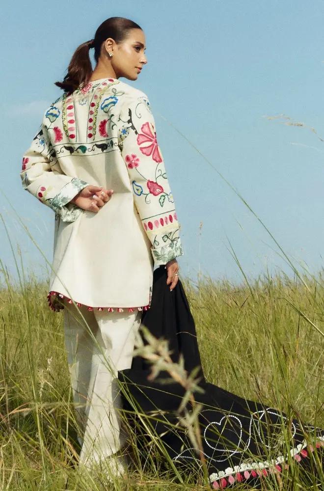 Zara Shah Jahan - 3PC Unstitched Dhanak Embroidered Shirt and Trouser with Printed Shawl - RF1269 Royal Pret