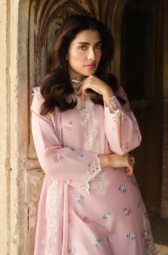 Lime Light - 3PC Lawn Embroidered Shirt with Embroidered Chiffon Dupatta (Unstitched) - RF1348