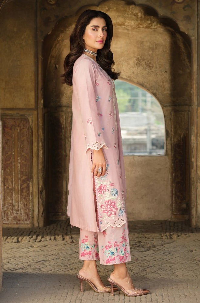Lime Light - 3PC Lawn Embroidered Shirt with Embroidered Chiffon Dupatta (Unstitched) - RF1348