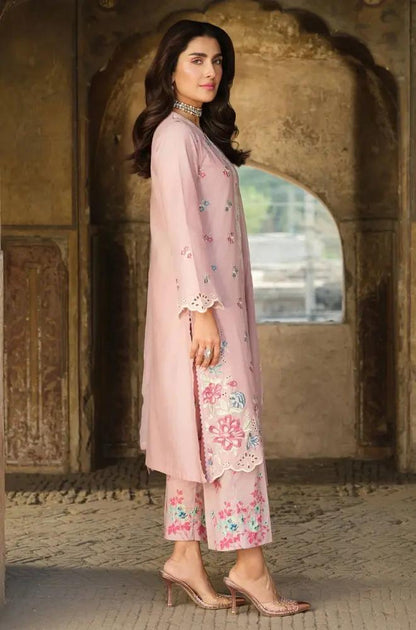 Lime Light - 3PC Lawn Embroidered Shirt with Embroidered Chiffon Dupatta (Unstitched) - RF1348 Royal Pret