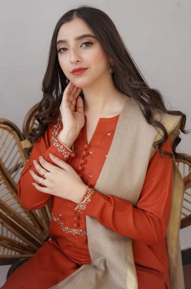 Aisling - 3PC Unstitched Dhanak Embroidered Shirt with Dhanak Dupatta and Trouser - RF1147