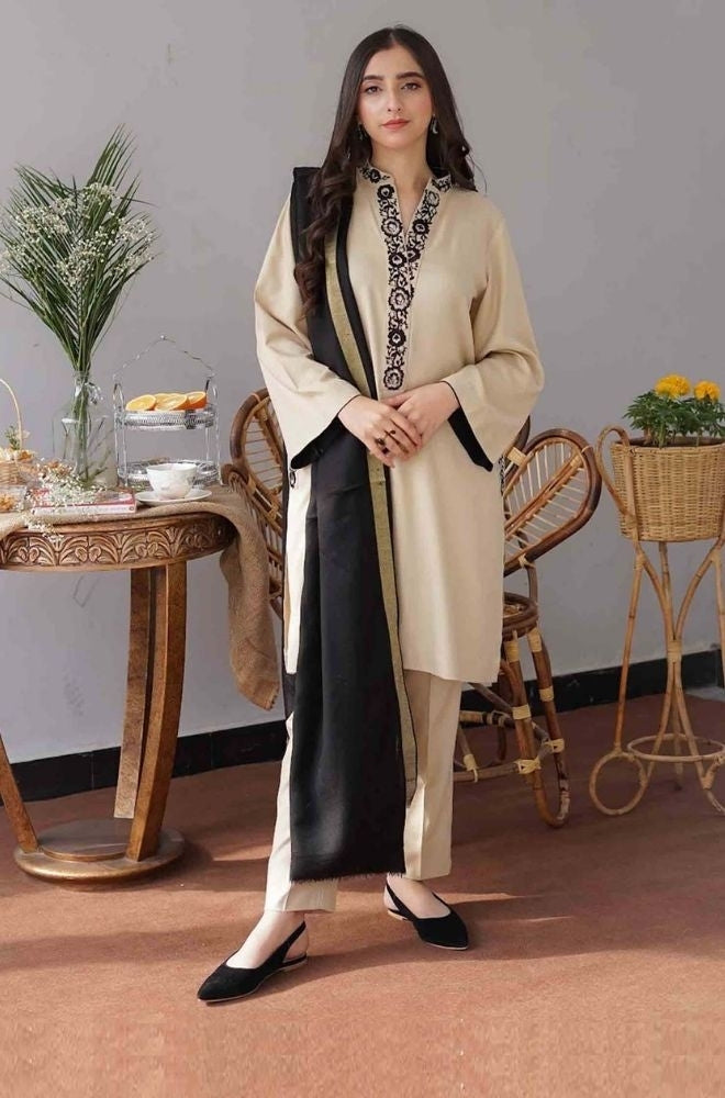 Aisling - 3PC Unstitched Dhanak Embroidered Shirt with Dhanak Dupatta and Trouser - RF1148