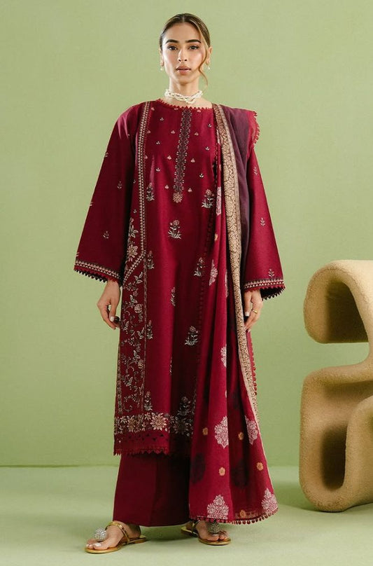 Beechtree - 3PC Lawn Embroidered Shirt with Printed Slub Dupatta (Unstitched) - RF1349