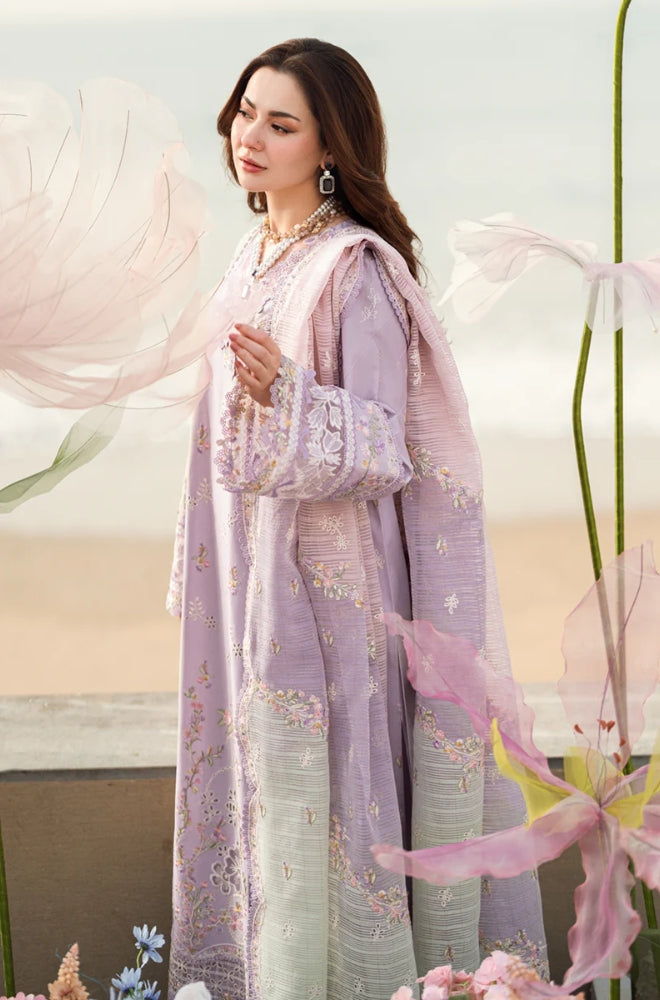 Qalamkar - 3PC Lawn Embroidered Shirt with Printed and Embroidered Slub Net Dupatta (Unstitched) - RF1324