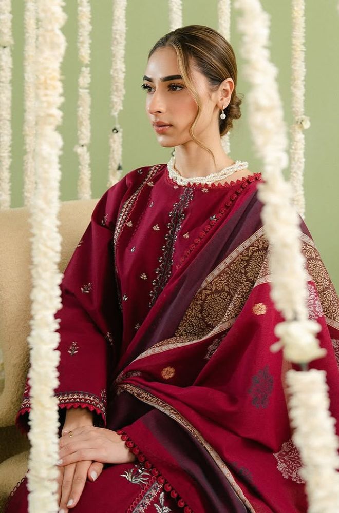 Beechtree - 3PC Lawn Embroidered Shirt with Printed Slub Dupatta (Unstitched) - RF1349