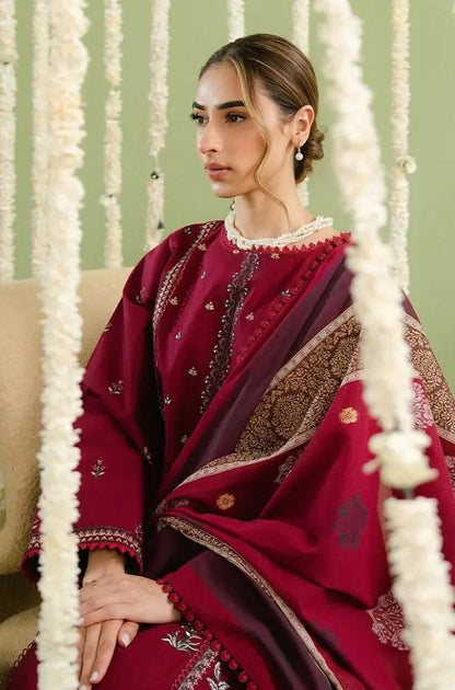 Beechtree - 3PC Lawn Embroidered Shirt with Printed Slub Dupatta (Unstitched) - RF1349 Royal Pret