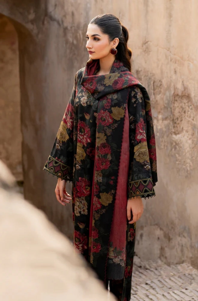 Baroque - 3PC Unstitched Printed Khaddar Shirt with Printed Khaddar Dupatta and Trouser - RF1249