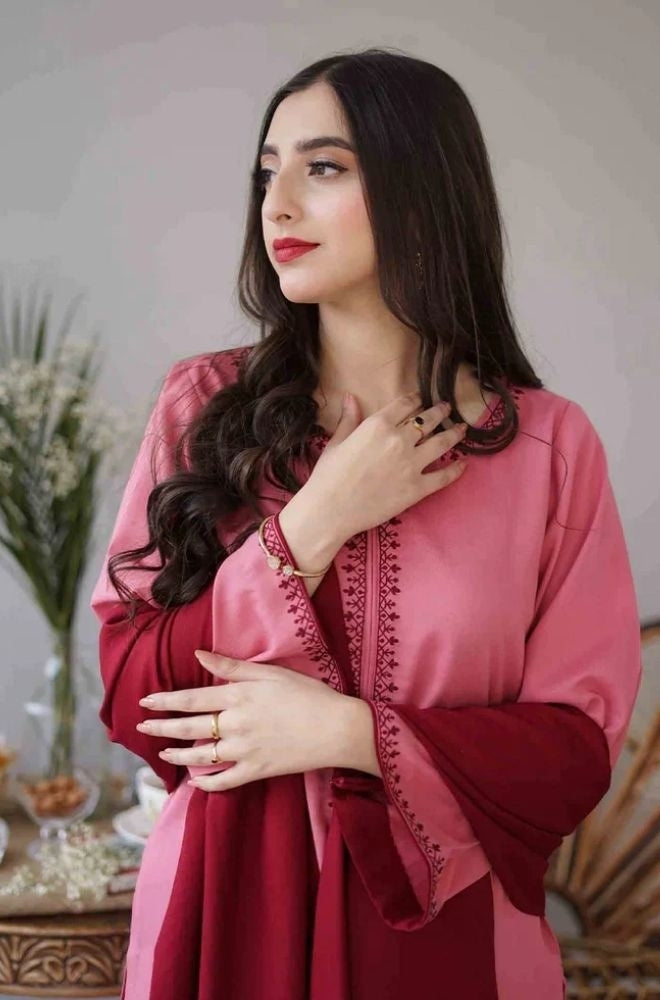 Aisling - 3PC Unstitched Dhanak Embroidered Shirt with Dhanak Embroidered Dupatta and Trouser - RF1149