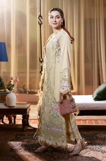 Jade - 3PC Lawn Embroidered Shirt with Printed Chiffon Dupatta (Unstitched) - RF1351 Royal Pret