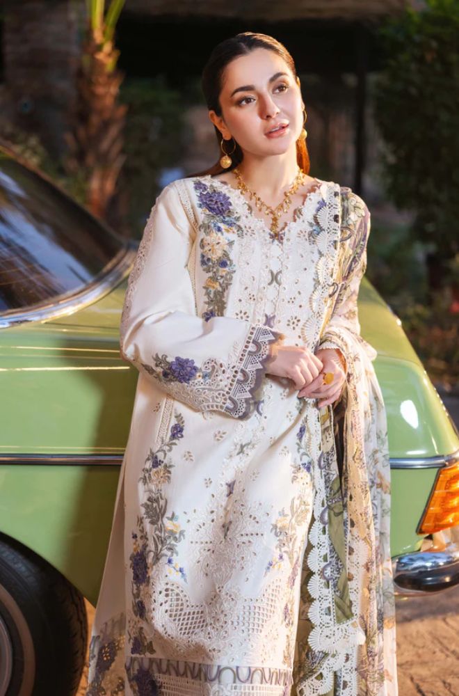 Jade - 3PC Lawn Embroidered Shirt with Printed and Embroidered Chiffon Dupatta (Unstitched) - RF1352