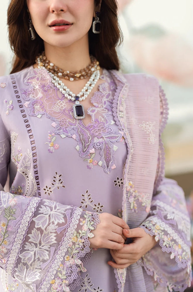 Qalamkar - 3PC Lawn Embroidered Shirt with Printed and Embroidered Slub Net Dupatta (Unstitched) - RF1324