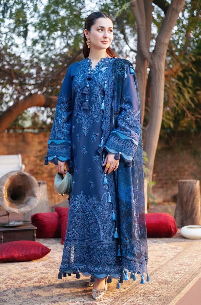 Jade - 3PC Lawn Embroidered Shirt with Printed Chiffon Dupatta (Unstitched) - RF1354