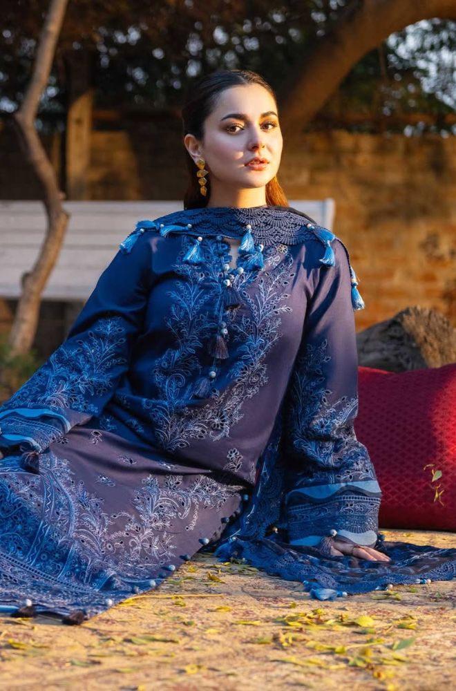 Jade - 3PC Lawn Embroidered Shirt with Printed Chiffon Dupatta (Unstitched) - RF1354