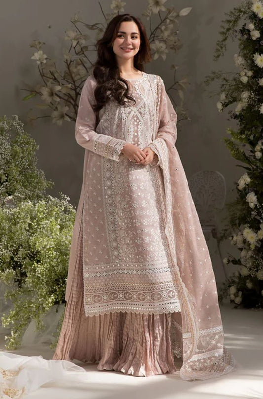 Sobia Nazir - 3PC Lawn Embroidered Shirt with Embroidered Organza Dupatta (Unstitched) - RF1355