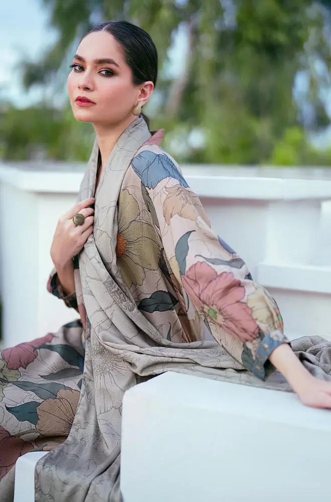 Baroque - 3PC Unstitched Printed Khaddar Shirt with Printed Khaddar Dupatta and Trouser - RF1271 Royal Pret