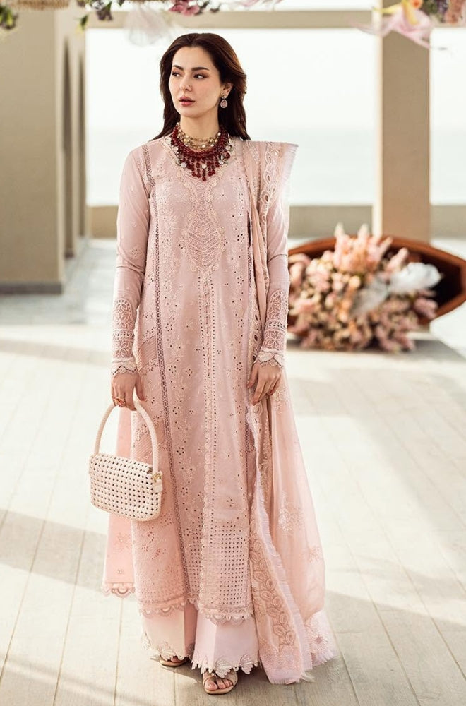 Qalamkaar - 3PC Lawn Embroidered Shirt with Embroidered Slub Net Dupatta (Unstitched) - RF1306